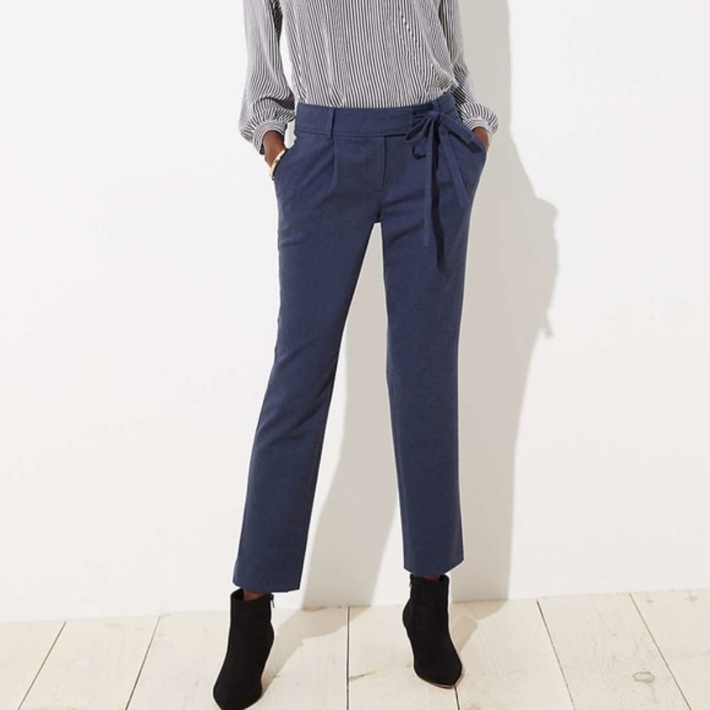 LOFT Slim Tie Waist Pencil Pants - 4P, NWT